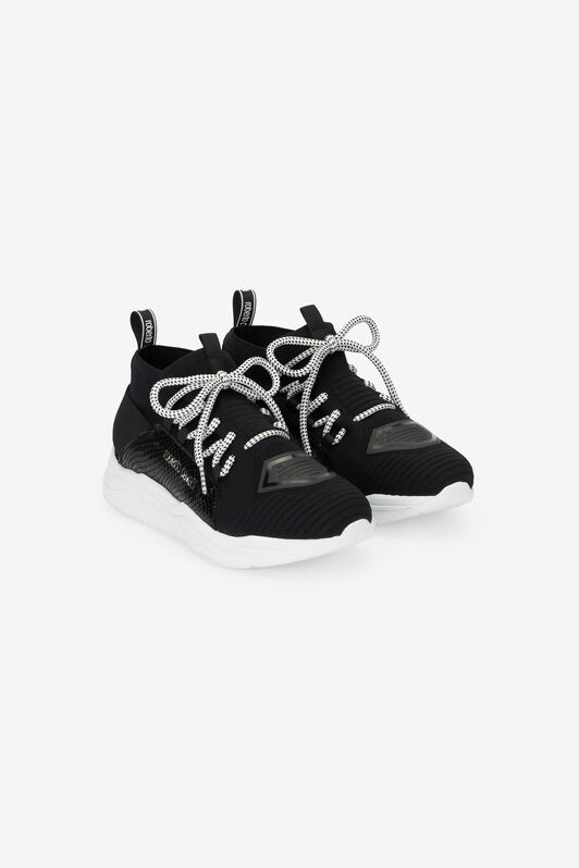 RC Sneakers with snake-effect inserts Black POS01B-PZO06