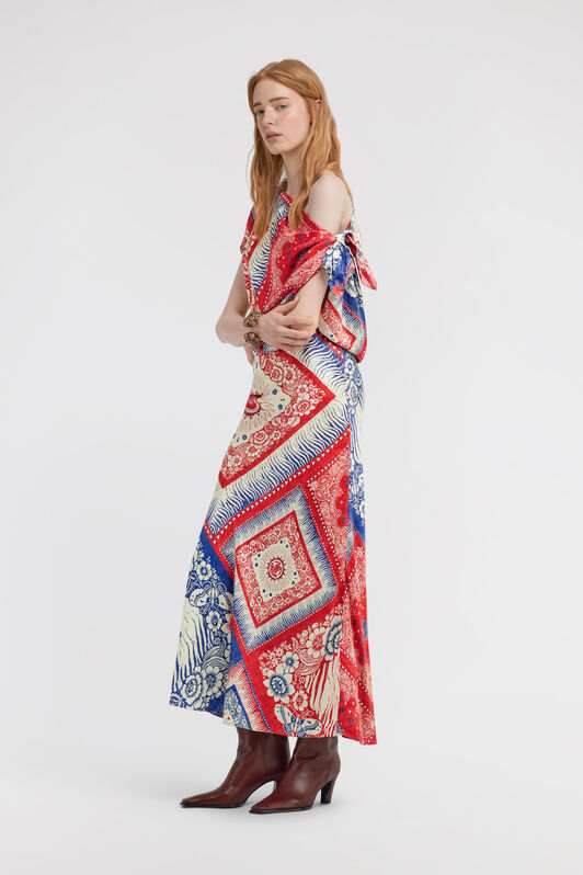 RC Bandana print Dress Blue TKT112-4QN05