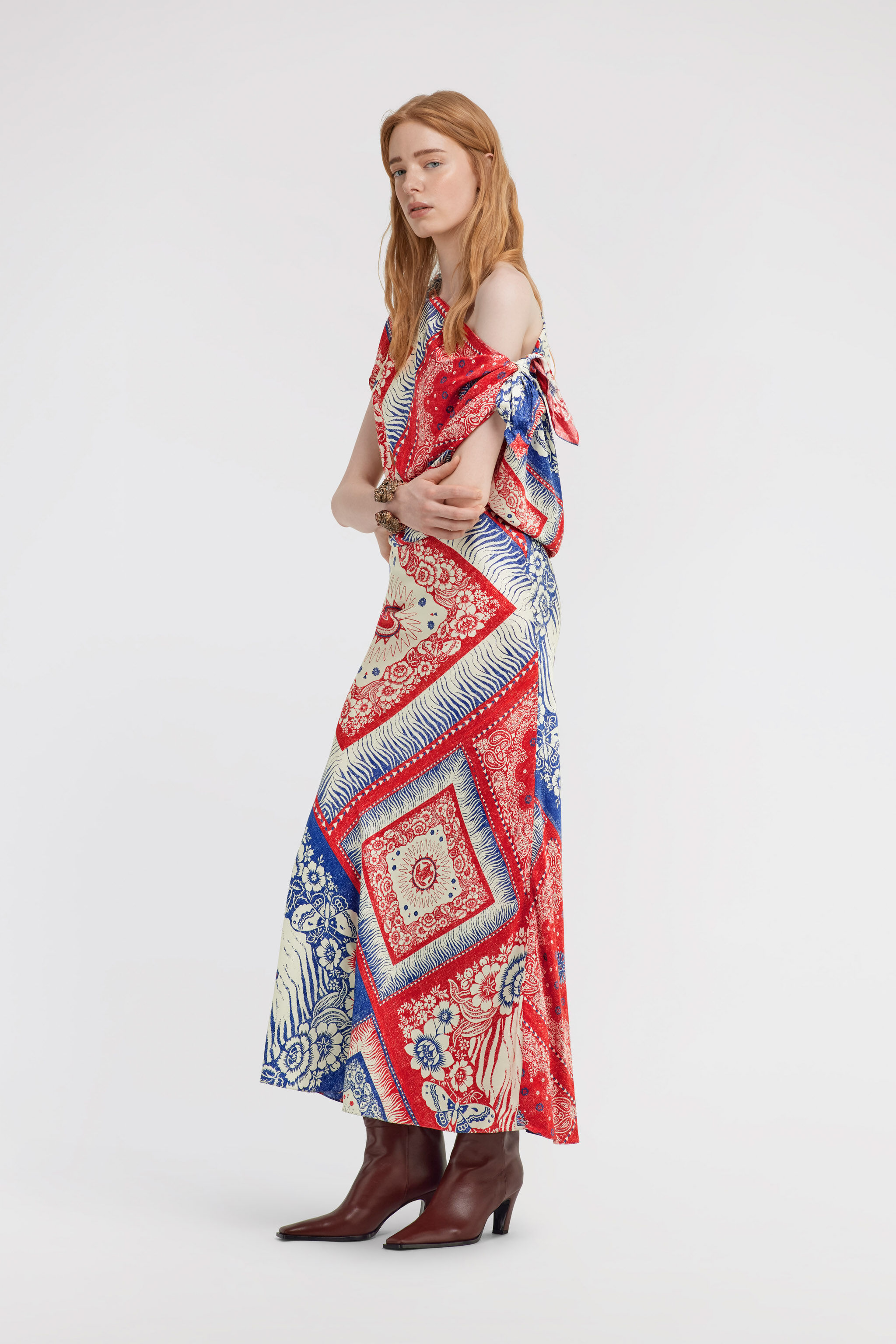 RC Bandana print Dress Blue TKT112-4QN05