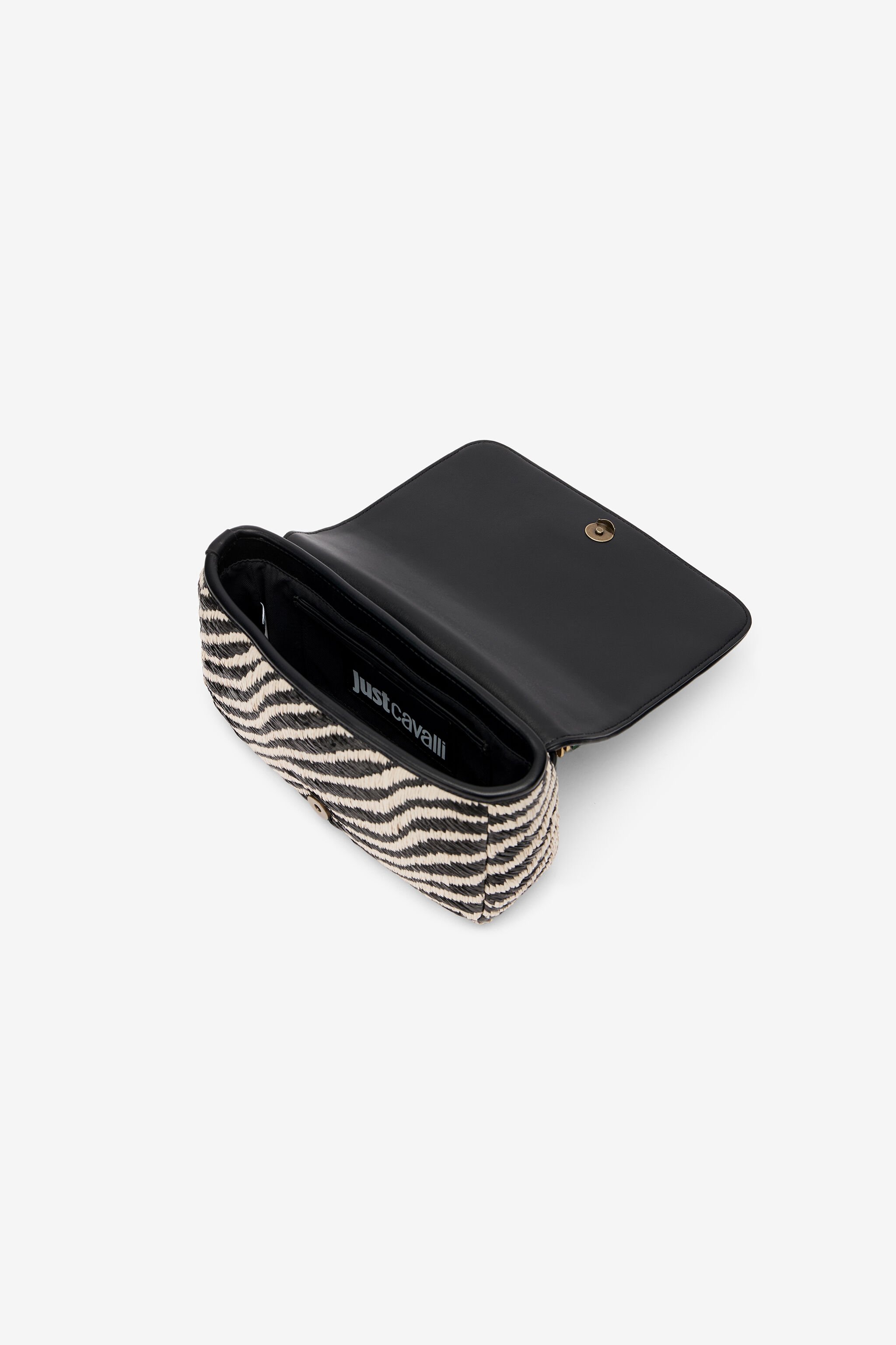 JC Borsa A Tracolla Con Motivo Tiger Skin Avorio/Nero UFB118-UF487