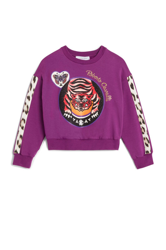 JU Tiger print logo sweatshirt JU Tiger print logo sweatshirt VIOLET JJT904-CF027