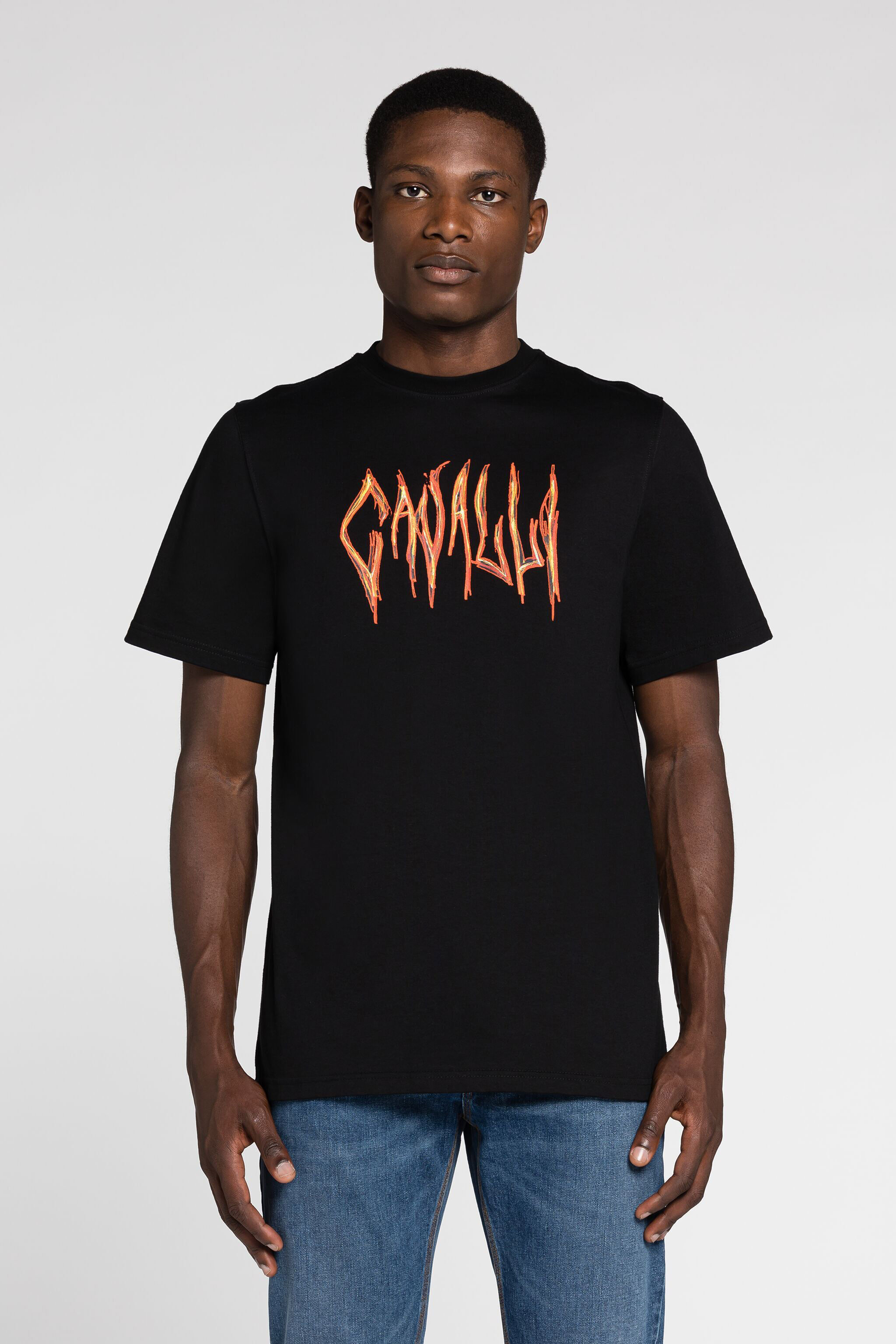 RC Logo-Print Cotton T-Shirt Black RRT61N-JD060