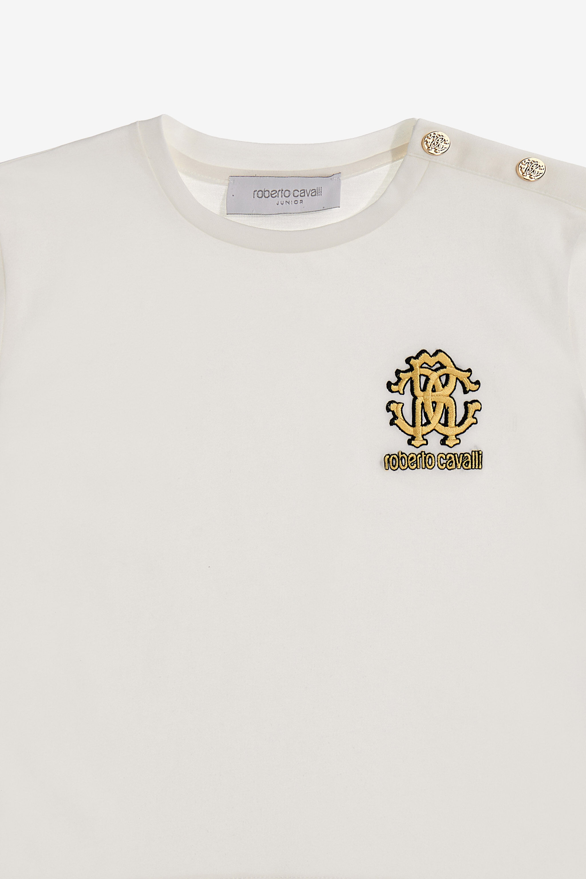 JU Camiseta De Algodón Con Monograma RC Milky white SJT618-JD001