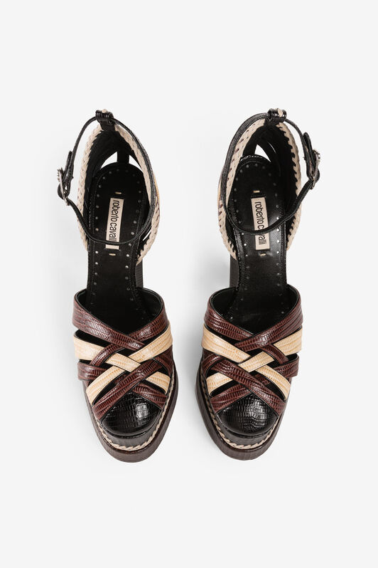 RC Sandali platform effetto serpente Marrone RWS009-PZV62