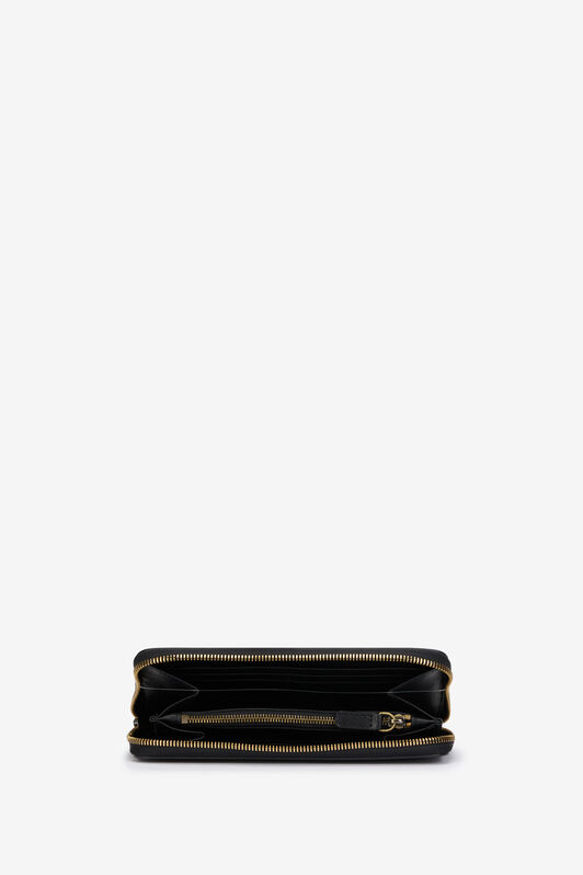 RC Schwarzes Zip-Around-Portemonnaie Mit Mirror Snake Monogram BLACK QOA00C-PZO37