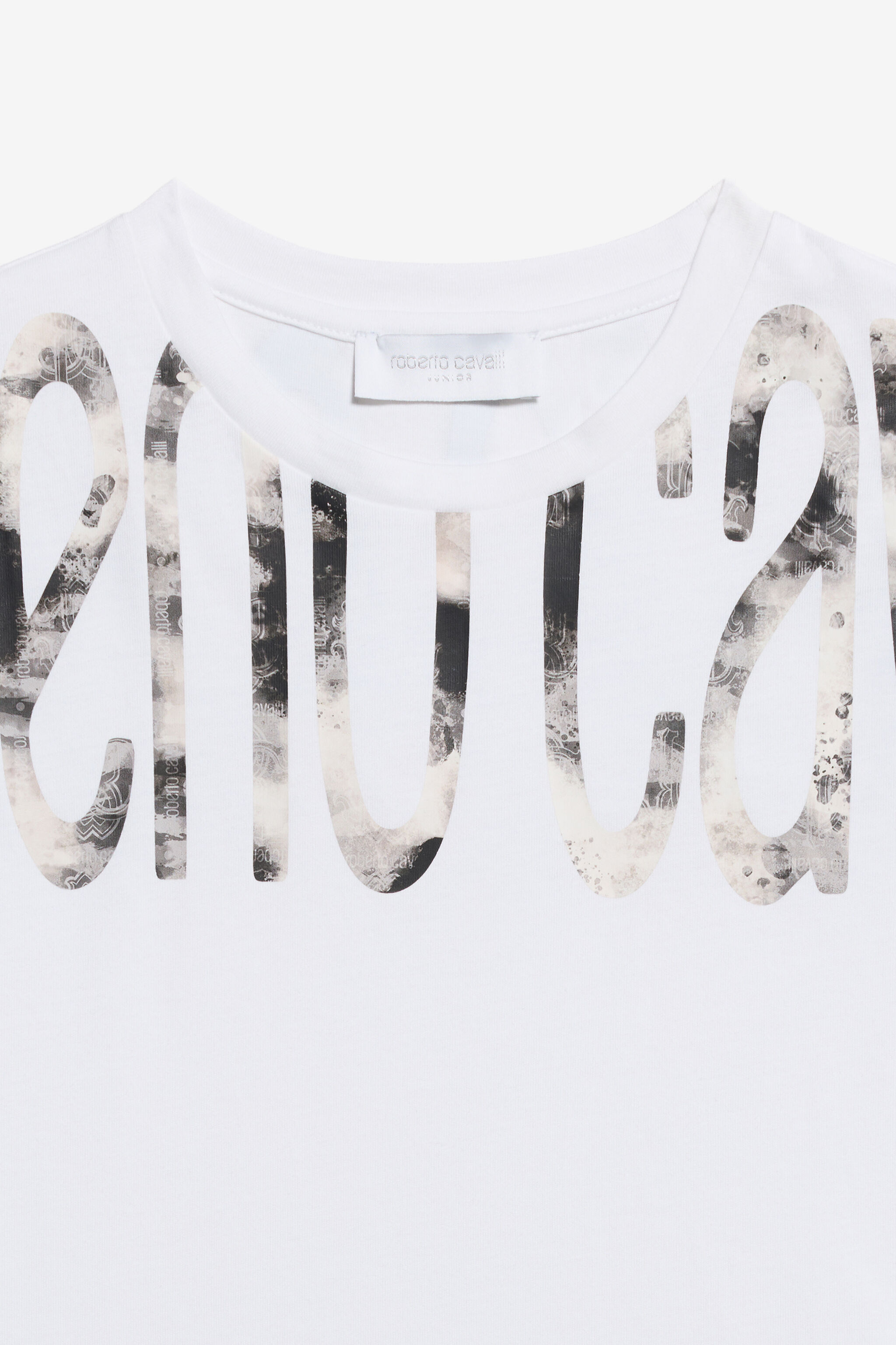 JU Weißes Baumwoll-T-Shirt Mit Logo-Druck BLACK WJT60K-JD001