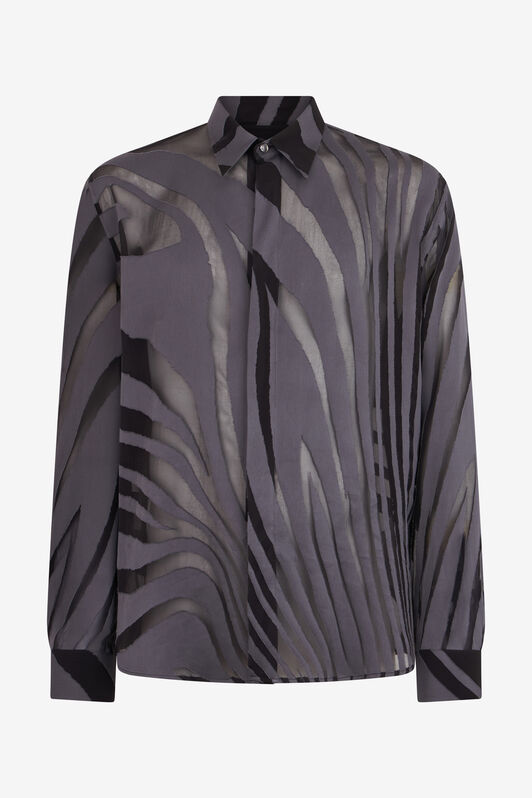RC Camicia Con Stampa Ray Devorè RC Camicia Con Stampa Ray Devorè BLACK XNT712-CHT26