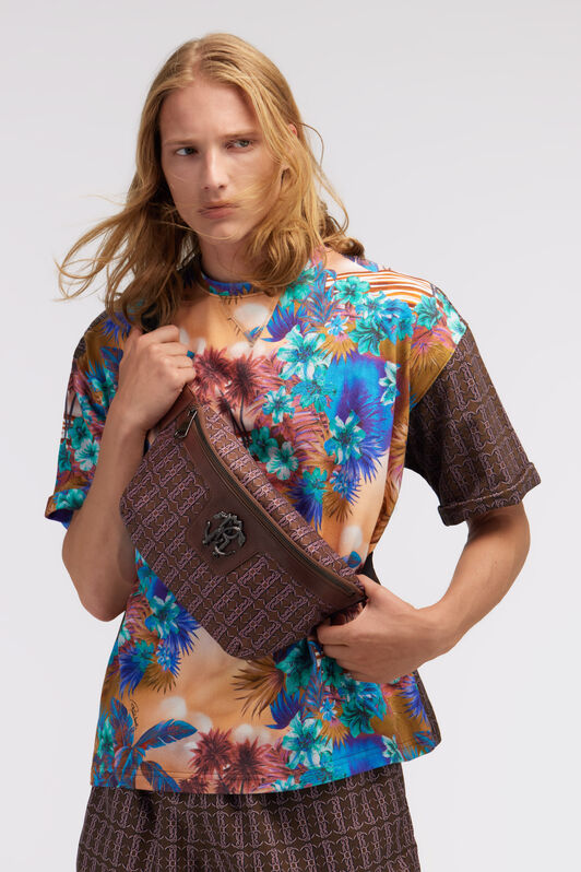 RC Fanny pack with Monogram Mirror Snake Brown SRB003-FT169
