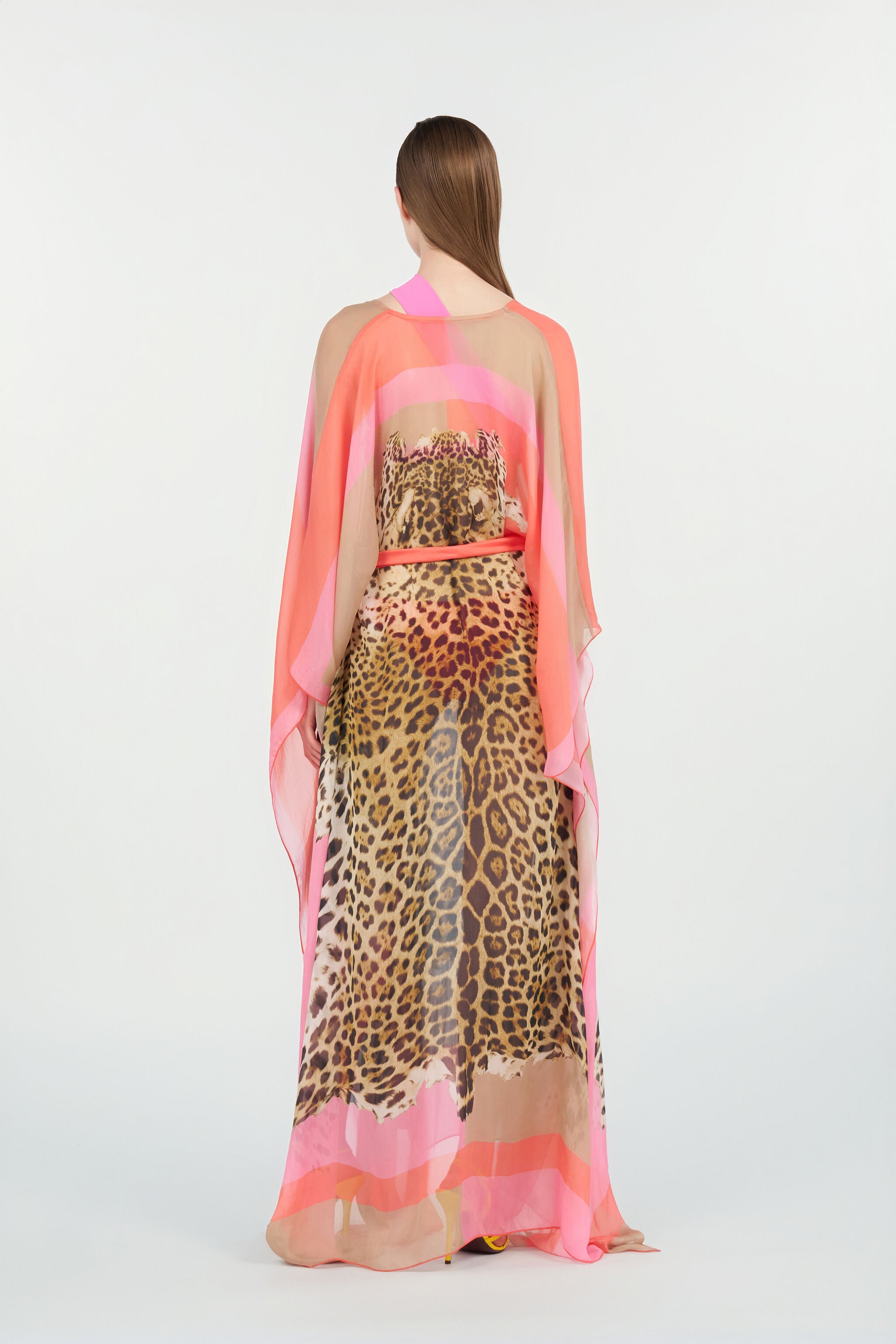 RC Cavalli Pop Print Silk Kaftan CORAL RED WQW011-HNR33