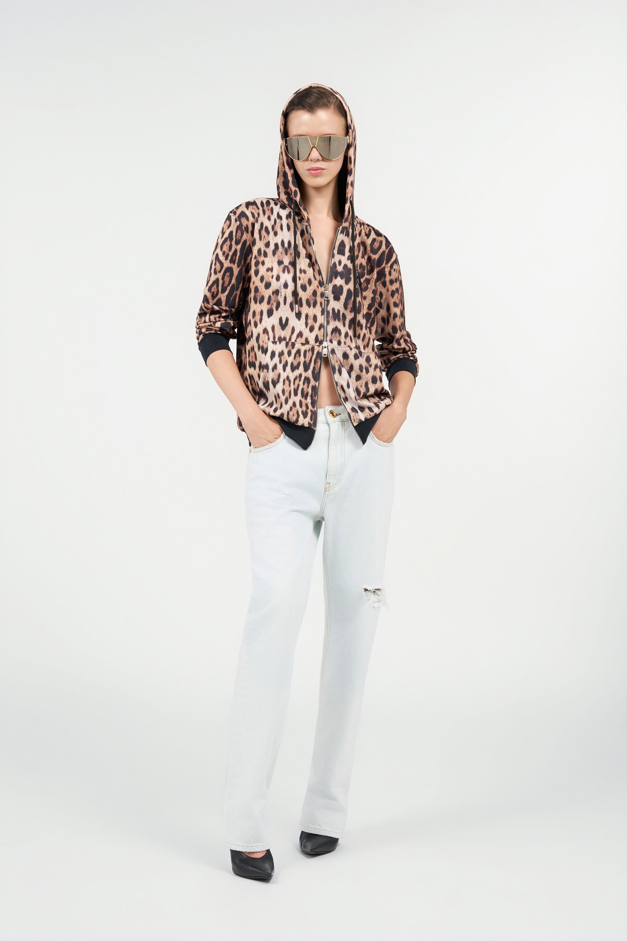 RC Leopard Print Sweatshirt JAGUAR QOT66B-2OG34