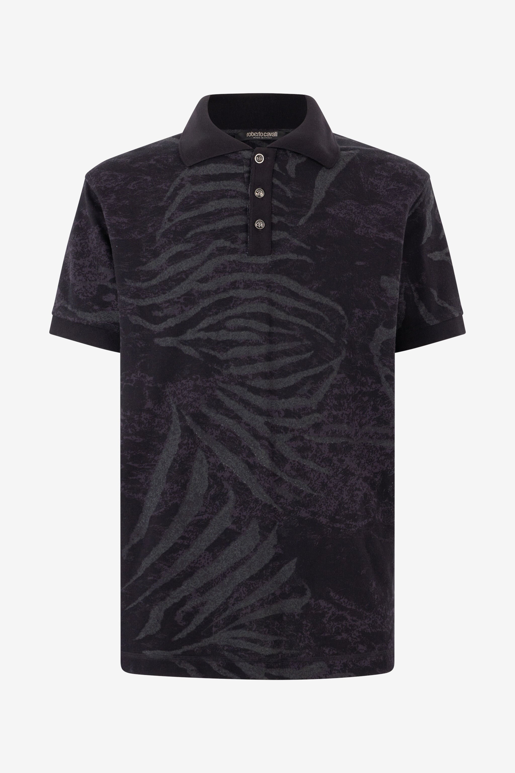RC Poloshirt Mit Animal-Print Schwarz URT64J-XKN54