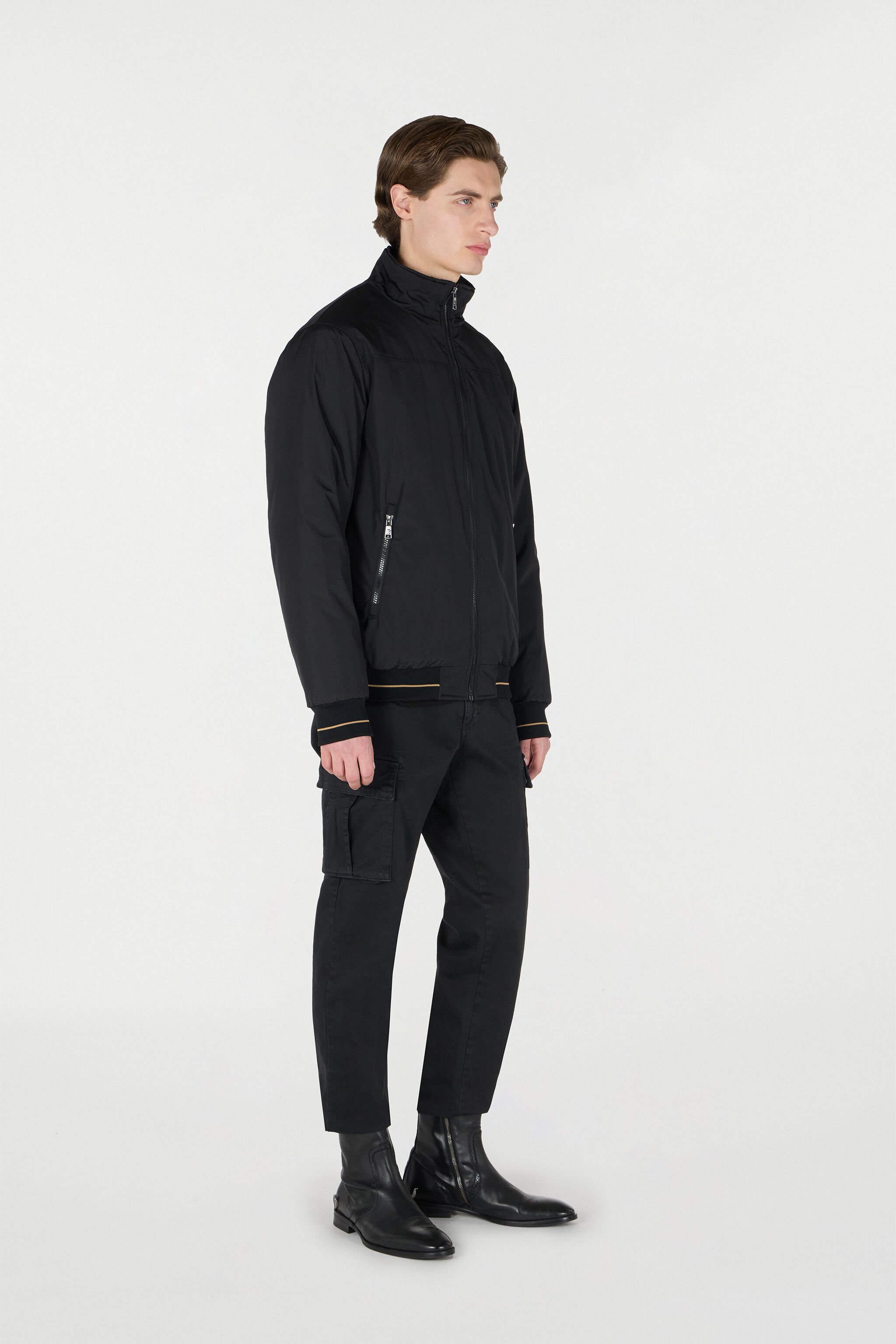RC Padded Bomber Jacket with Zip Black OOT40A-SBO02