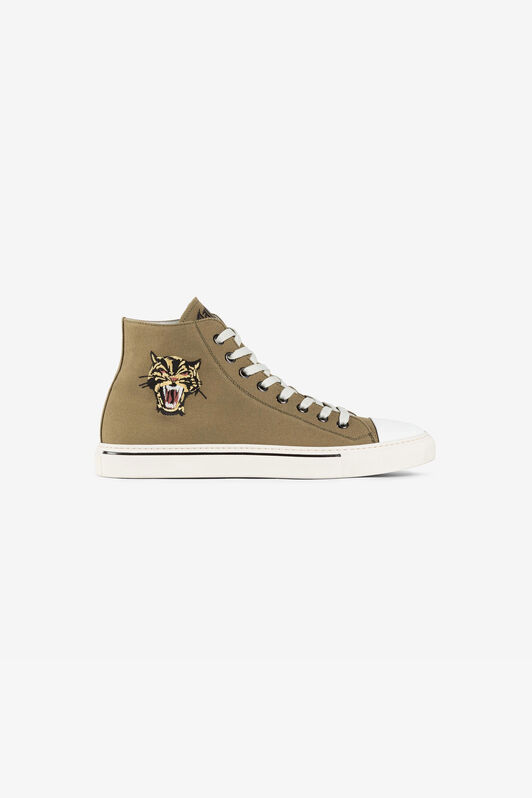 RC Embroidered-motif high-top sneakers KAKI QRS133-LG112