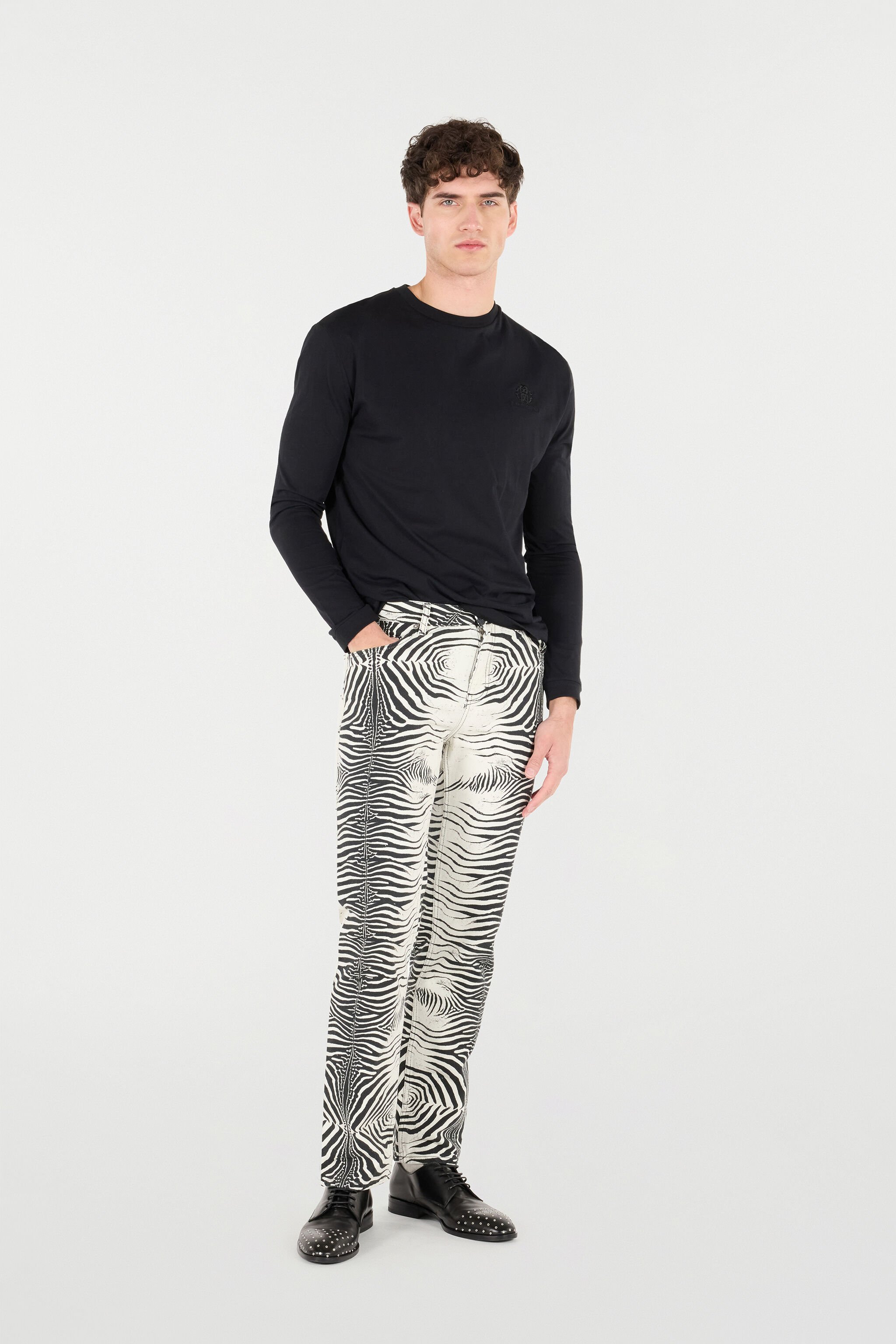 RC Pantalon À Imprimé White Tigresse Noir/Blanc URJ202-4NN49