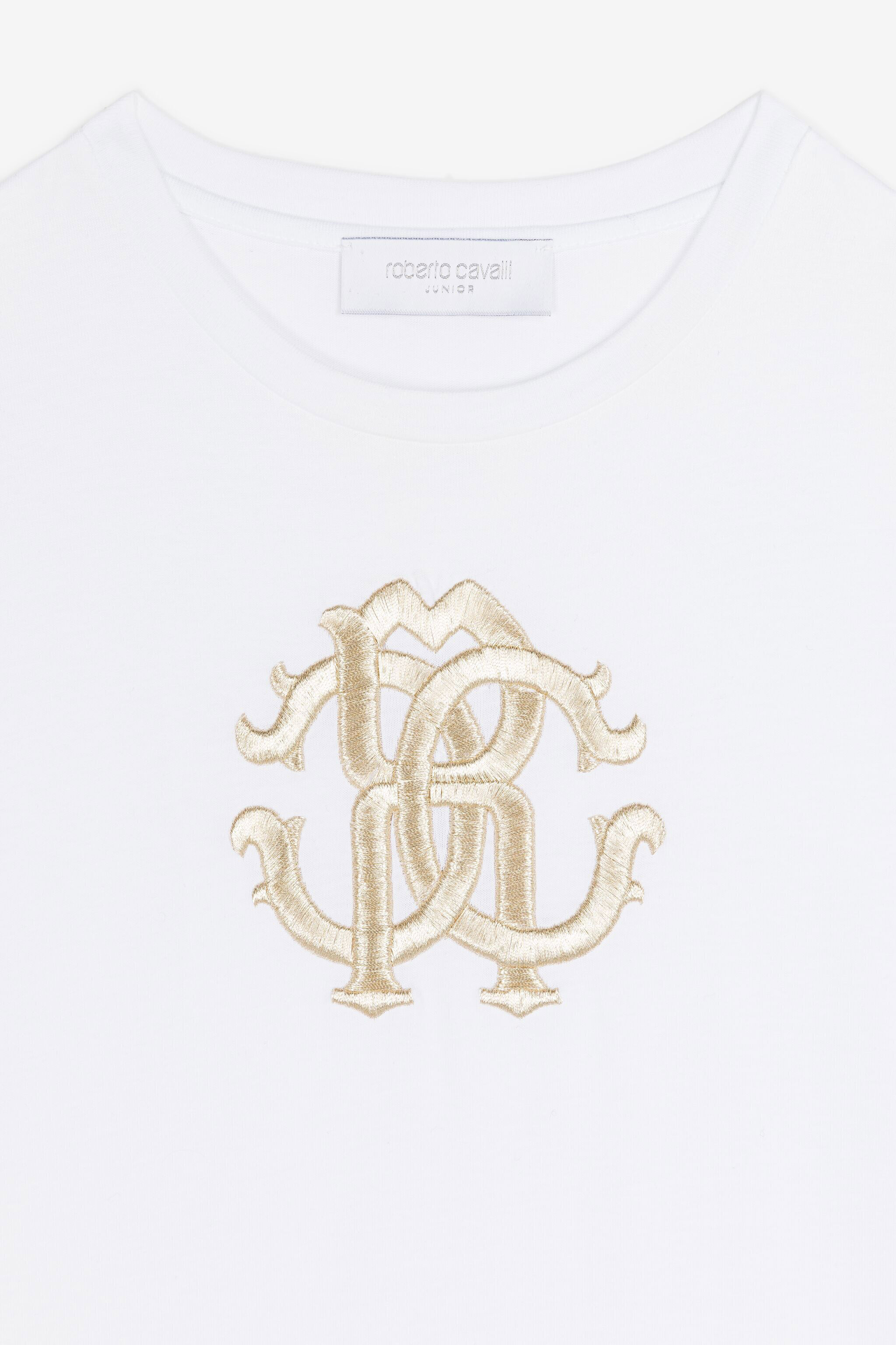 JU RC Monogram-Embroidered Cotton T-Shirt White RJT635-JD001