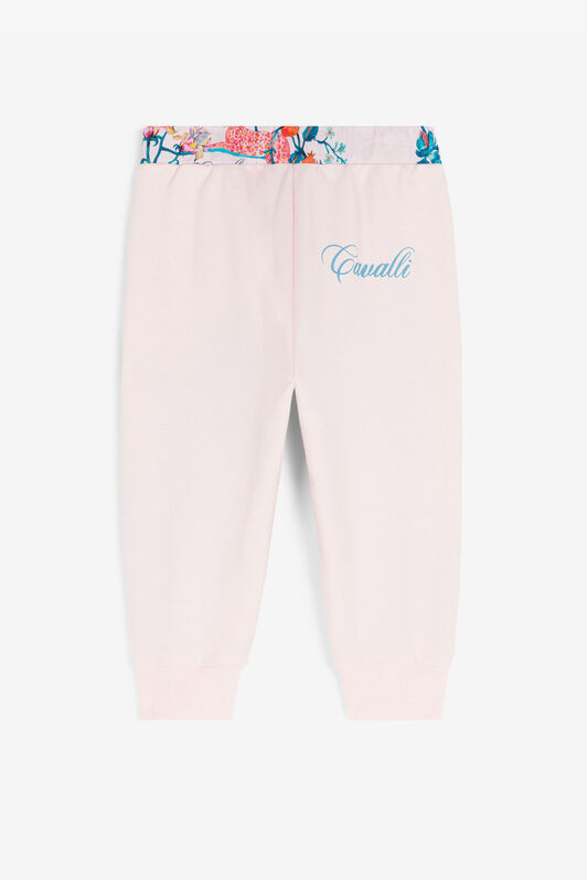 JU Logo And Floral-Print Cotton Track Pants Pink RJT205-CF050