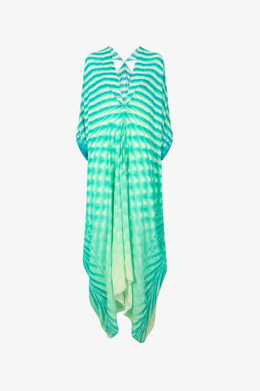 RC Caftan With All-Over Print Light green UKT181-KWN47