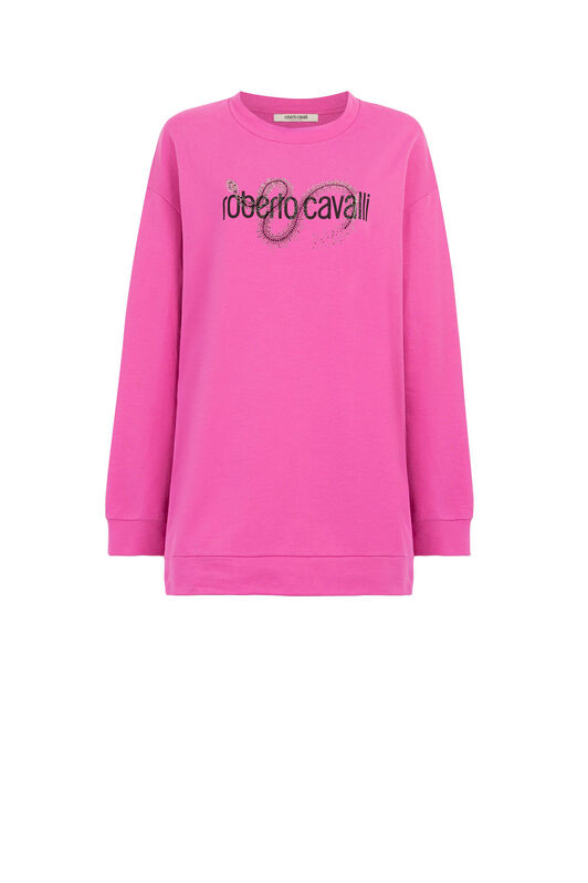 RC Crystal-Embellished Snake Sweatshirt RC Crystal-Embellished Snake Sweatshirt Fuchsia IST68E-CF050