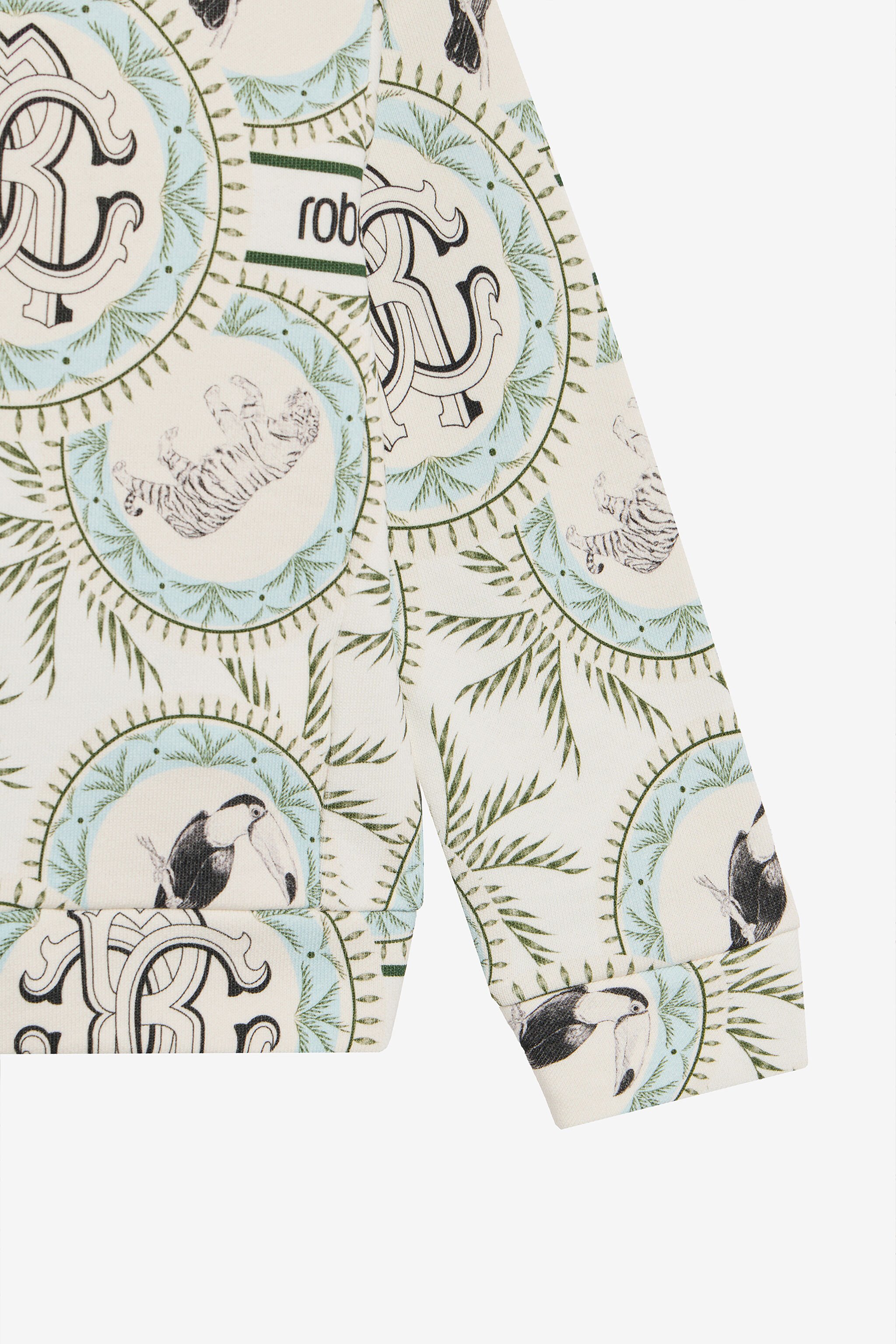 JU Maiolica Print Hooded Sweatshirt IVORY/LIGHT BLUE UJT692-5OO42