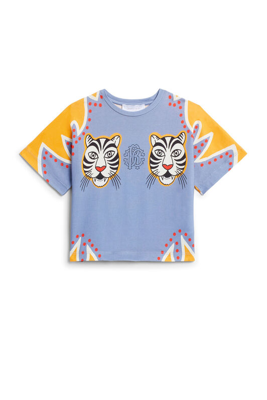 JU Flame Tiger print T-shirt DENIM/MULTICOLOR IJT611-JFQ80