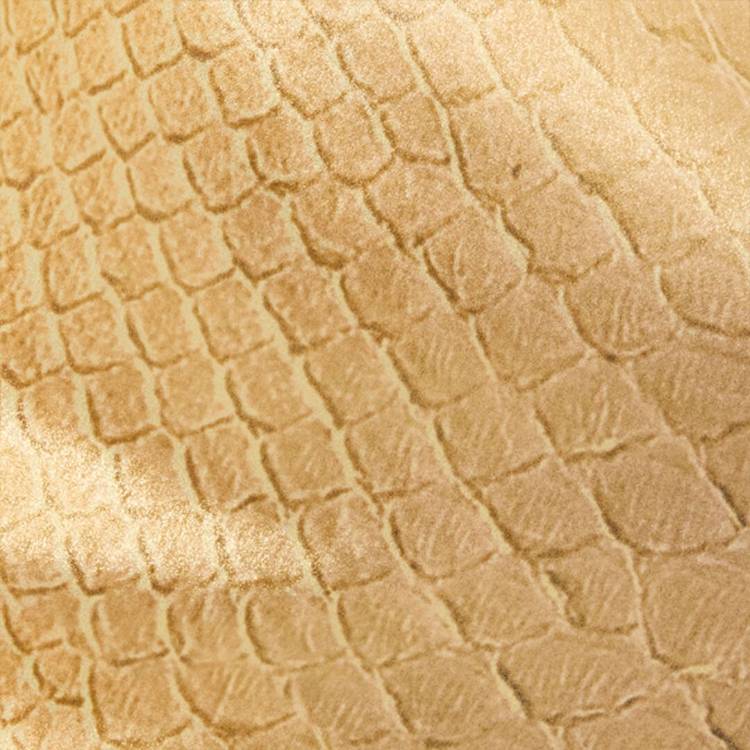 RC Abito Lungo Dorato In Seta Con Stampa Squame GOLD/GOLD WWT125-SNS31