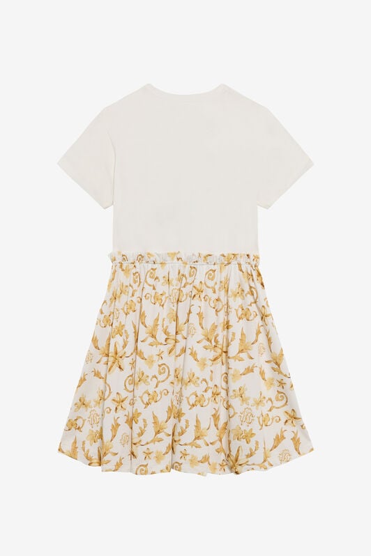 RC Kleid mit Gold Arabesque-Print WHITE/GOLD TJT10L-JFN37