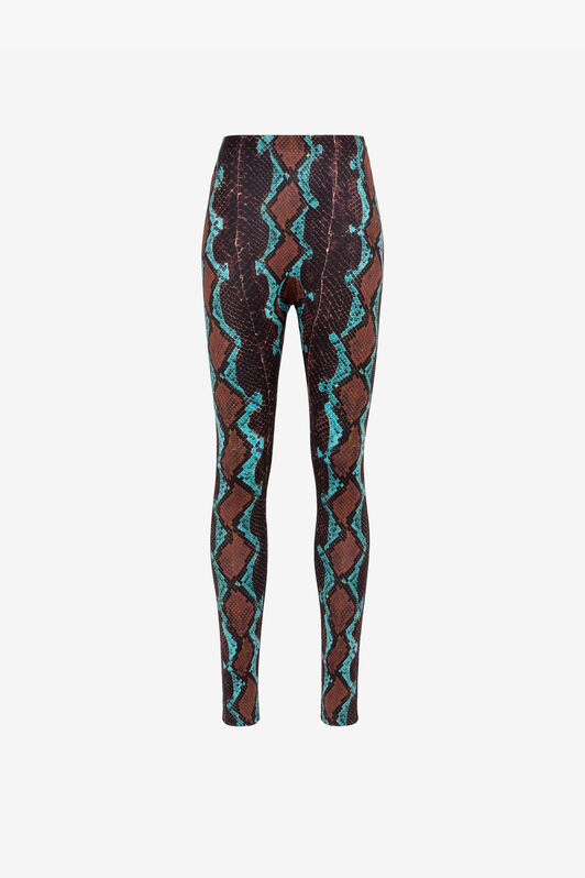 RC Snake-Print Leggings Dark brown/Light blue RKT25A-LNH22