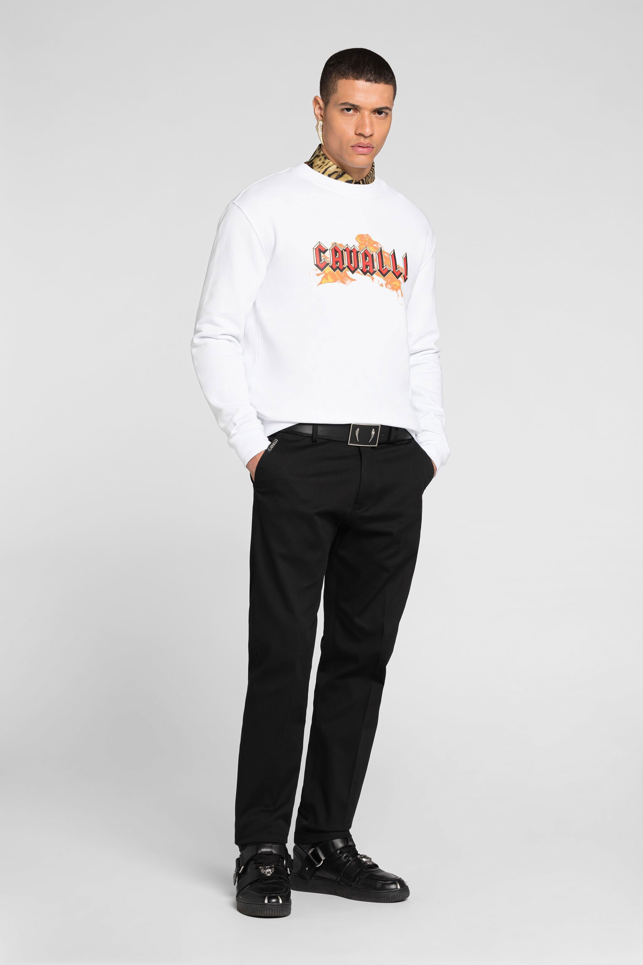 RC Logo-Print Cotton Sweatshirt White PRT66C-CF050