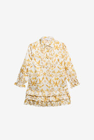 JU Mini Abito In Seta Stampa Danza Floreale Bordeaux WHITE/GOLD TJT10I-SCN37