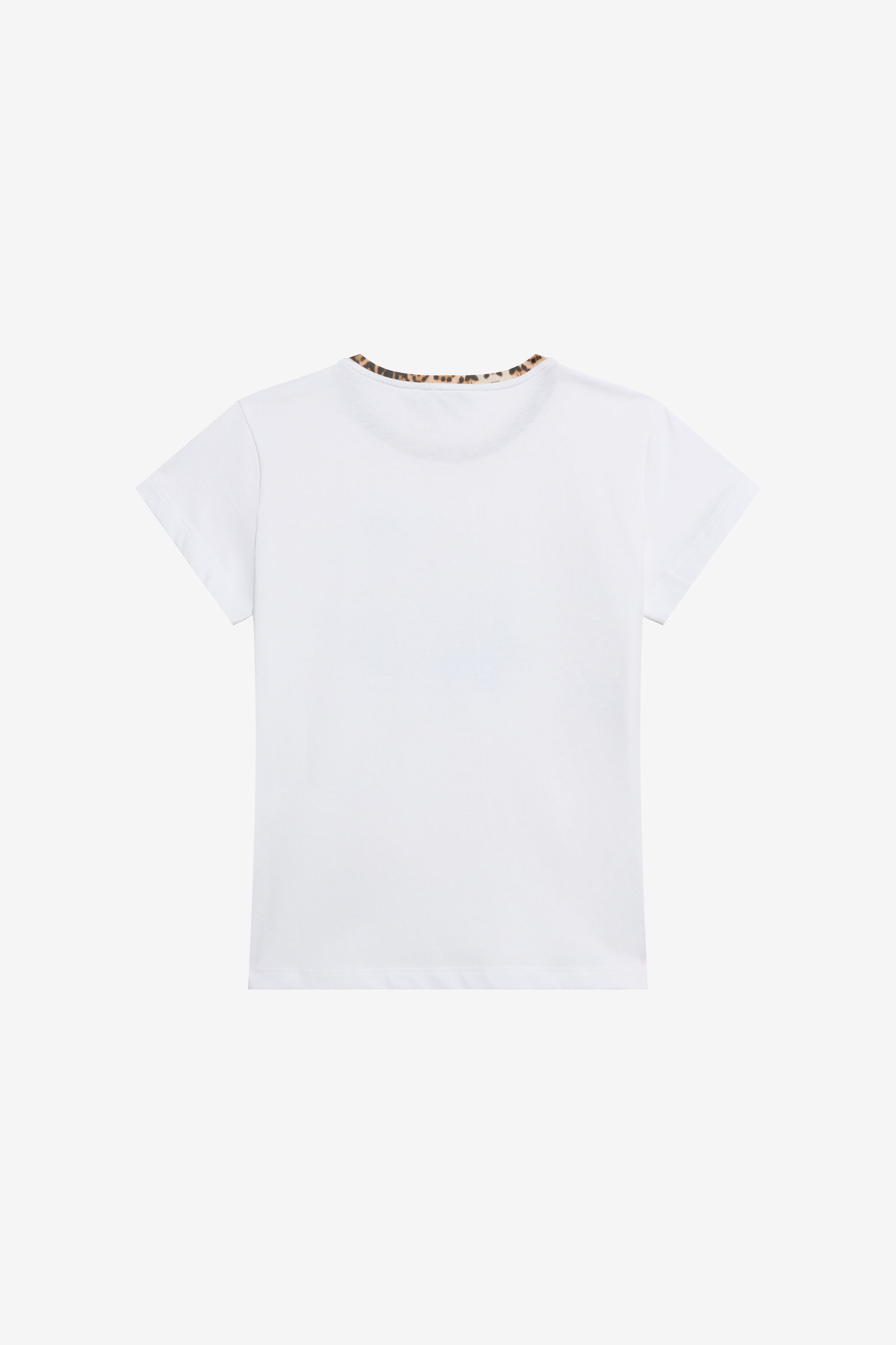 JU T-Shirt mit RC-Blumenlogo und Leoparden-Detail JU T-Shirt mit RC-Blumenlogo und Leoparden-Detail OPTICAL WHITE WJT60Q-JD001