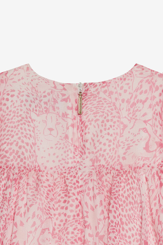 JU Robe En Soie À Imprimé Guépards Rose UJT102-2NO37