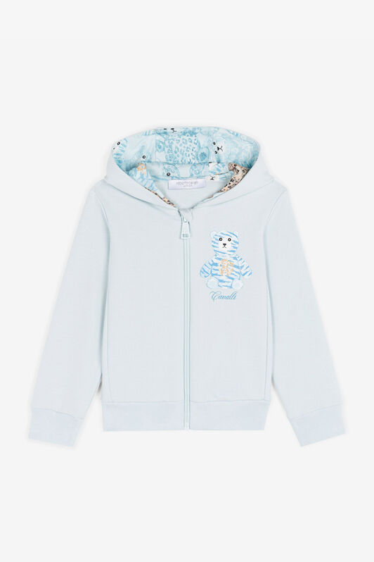 JU Felpa con zip e stampa Teddy Bear JU Felpa con zip e stampa Teddy Bear Azzurro RJT907-CF050