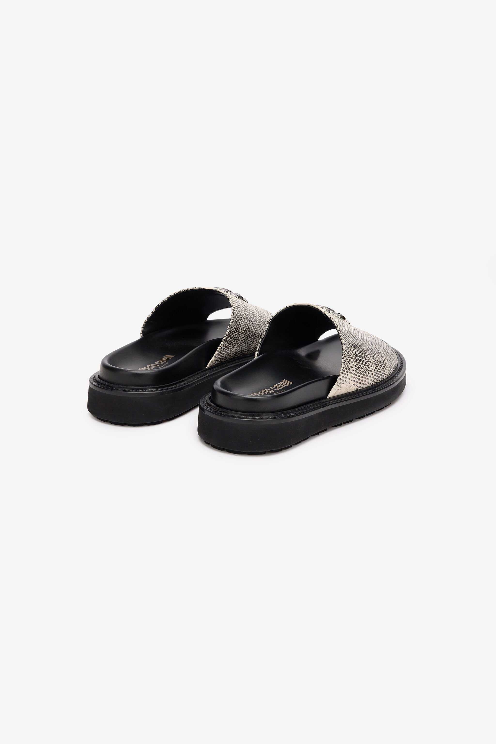 RC Slides With Cobra Print And Mirror Snake Monogram Black/White URS031-PZU07