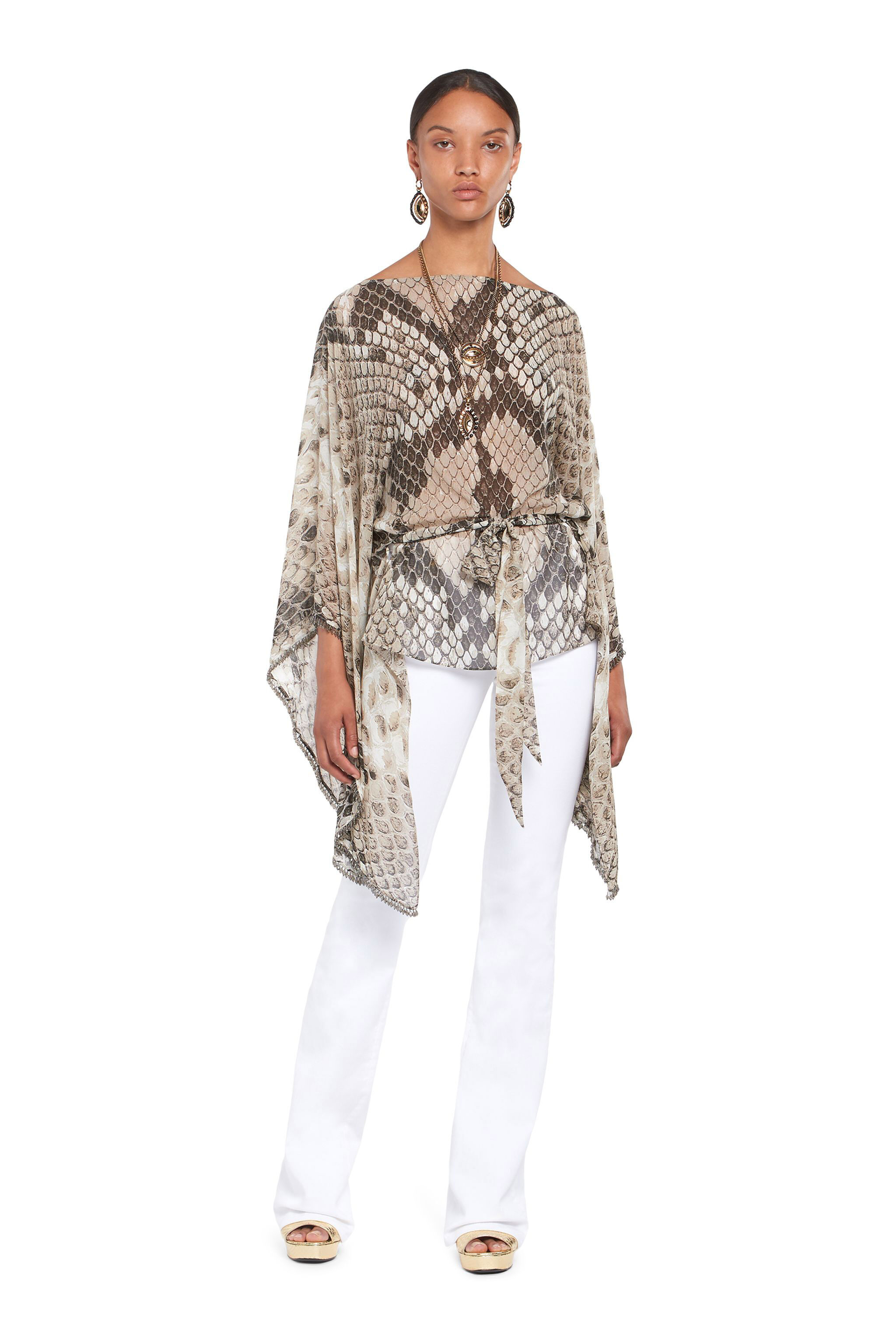 RC Macro Python Print Silk Kaftan TAUPE IQR726-GFP64