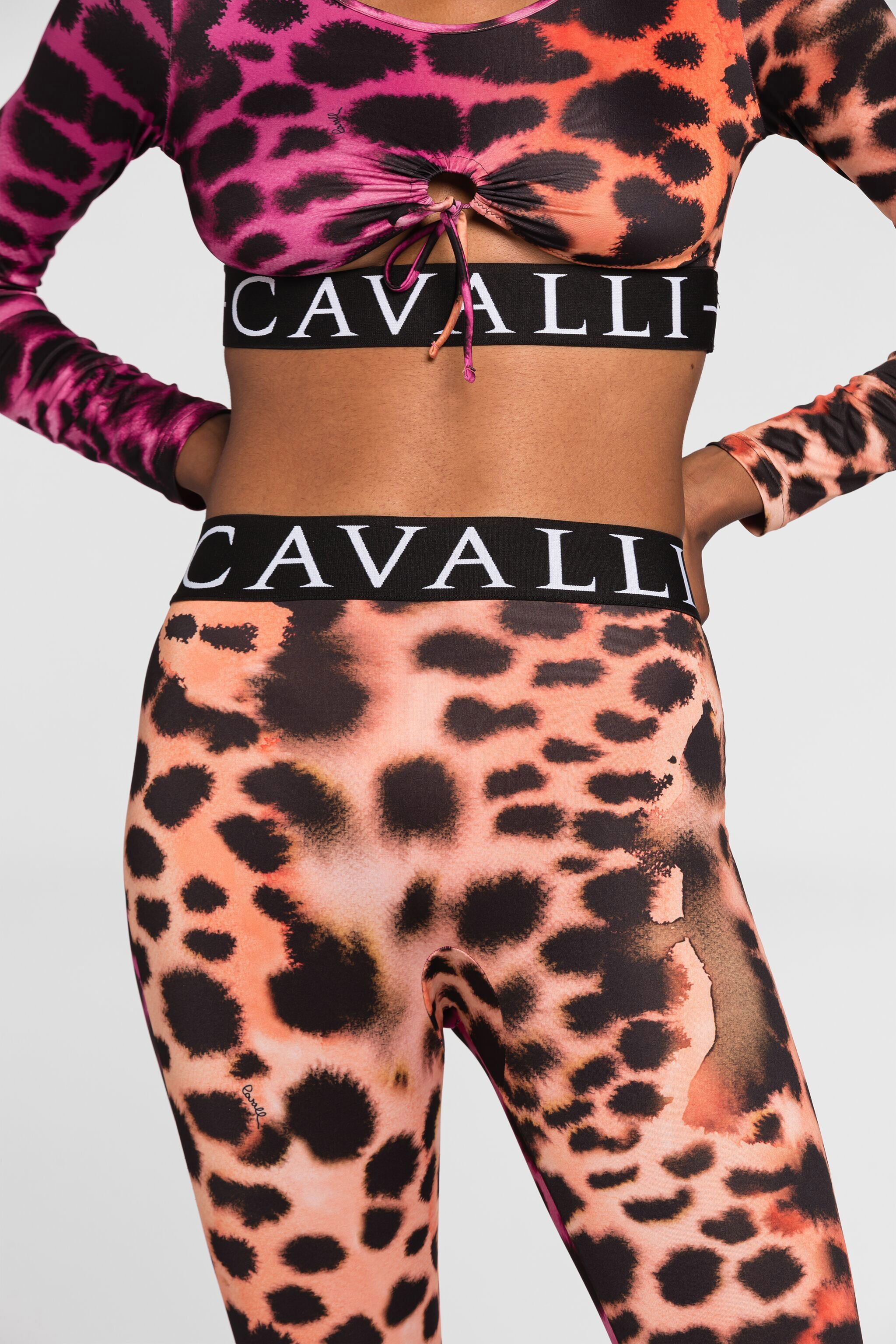 RC Animal-print high-waist leggings PEACH QKT25C-LNF49