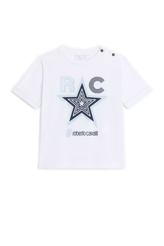 JU T-shirt à imprimé Cavalli Mania Star JU T-shirt à imprimé Cavalli Mania Star WHITE MJT61D-JV025