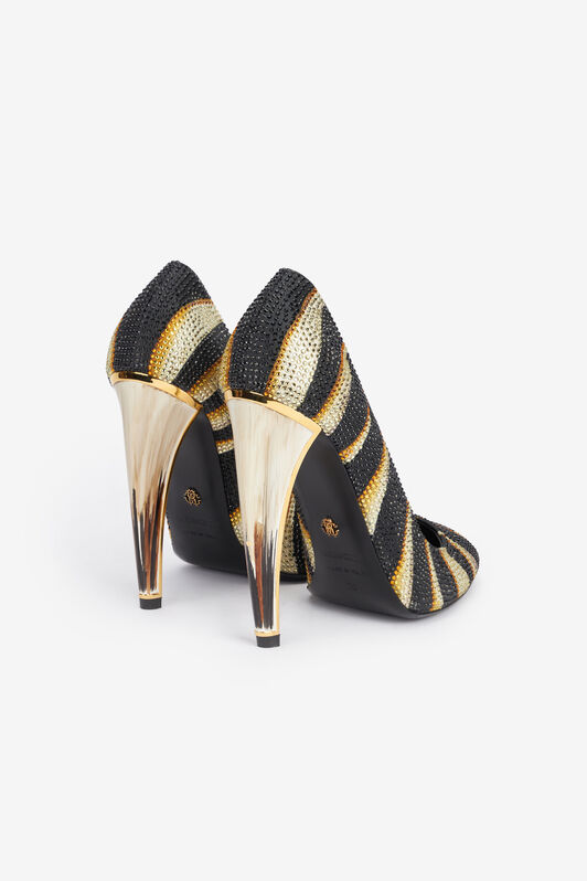 RC Print Satin Pumps with Rhinestones Oro TKS001-SE390