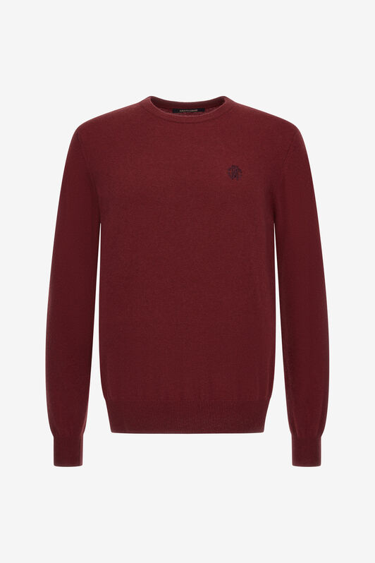 RC Wool sweater with Monogram Mirror Snake Dark red NOM01A-MI014