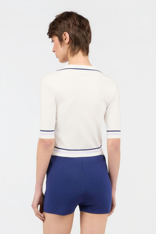 JC White Knit Crop Top WHITE WFM030-WF571