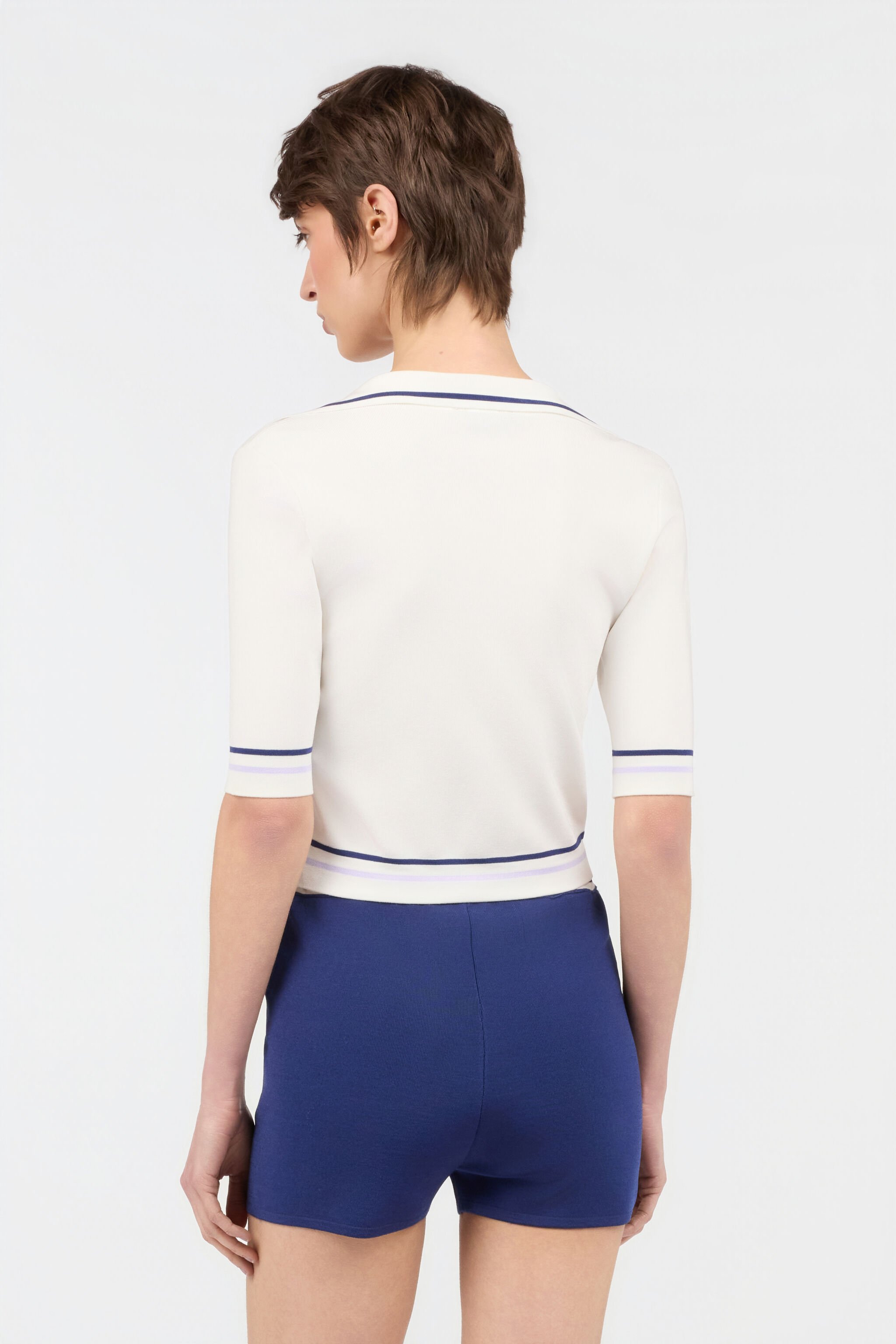 JC White Knit Crop Top WHITE WFM030-WF571