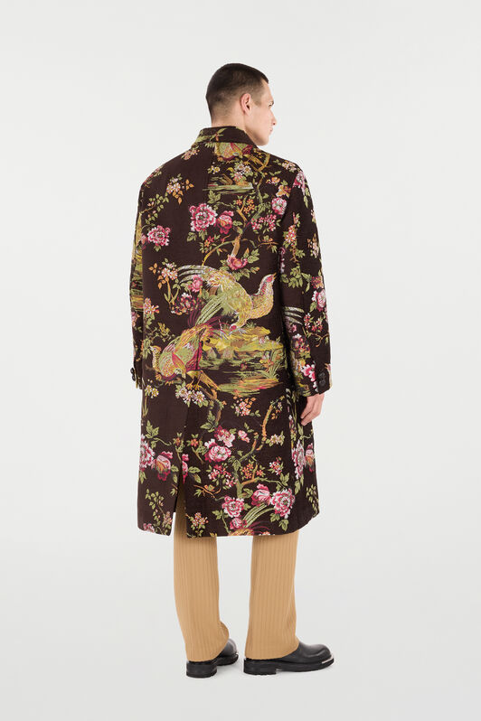 RC Cappotto In Misto Lana Con Paesaggio Naturale Marrone VRT520-FY103