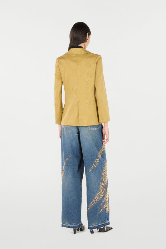 RC Double-Breasted Jacket With Python Pattern Light Brown UKT413-4NN53