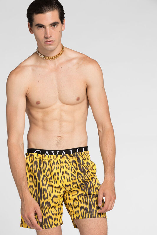 RC Leopard-print swim shorts Yellow QRH00L-5RF53