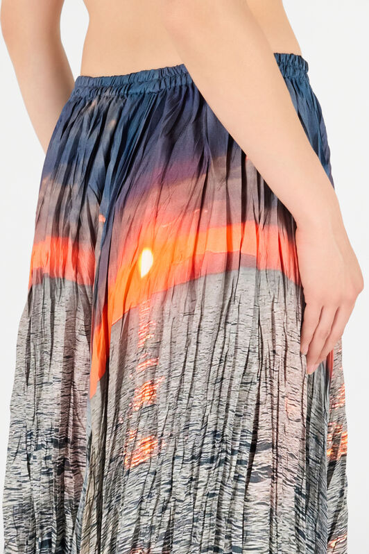 RC Sunrise Print Skirt Blue/Orange UWT302-4QN96