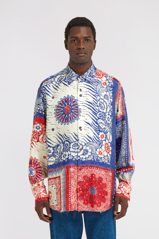 RC Camicia con stampa Bandana Blu TRT723-4QN05
