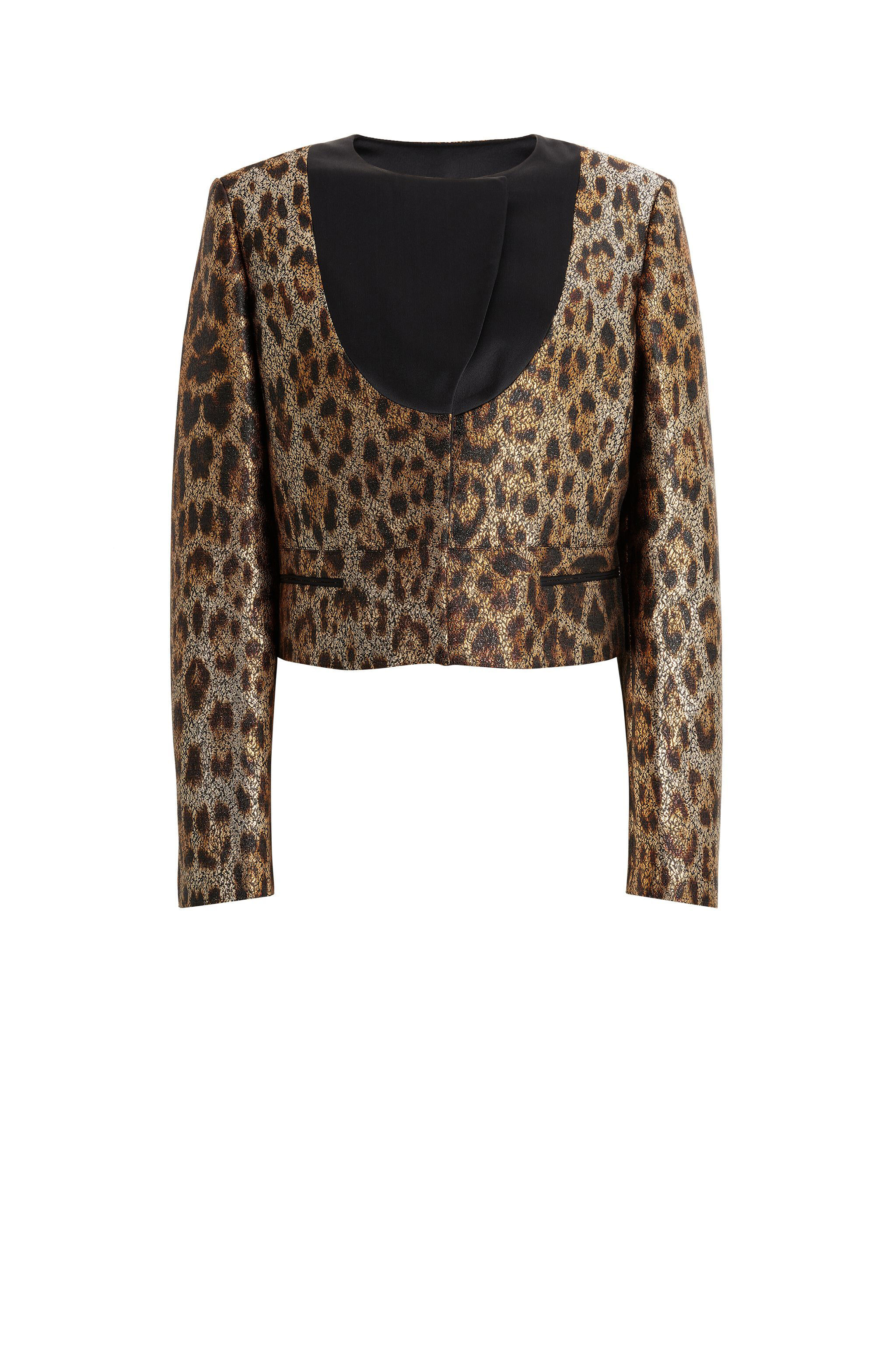 RC Heritage Jaguar-Jacquard Cropped Jacket Marrone chiaro JQT404-5PS06