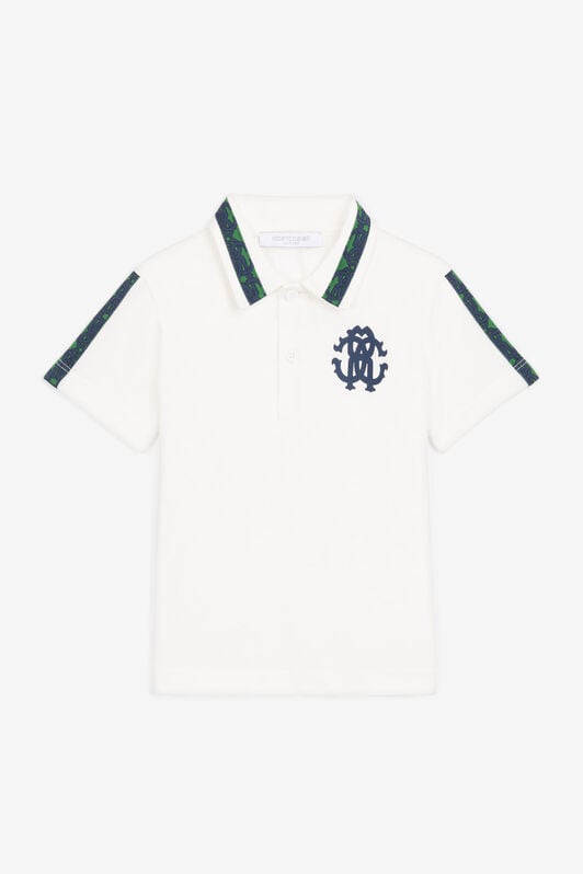JU RC Monogram-Print Cotton Polo Shirt JU RC Monogram-Print Cotton Polo Shirt White RJT608-JD001