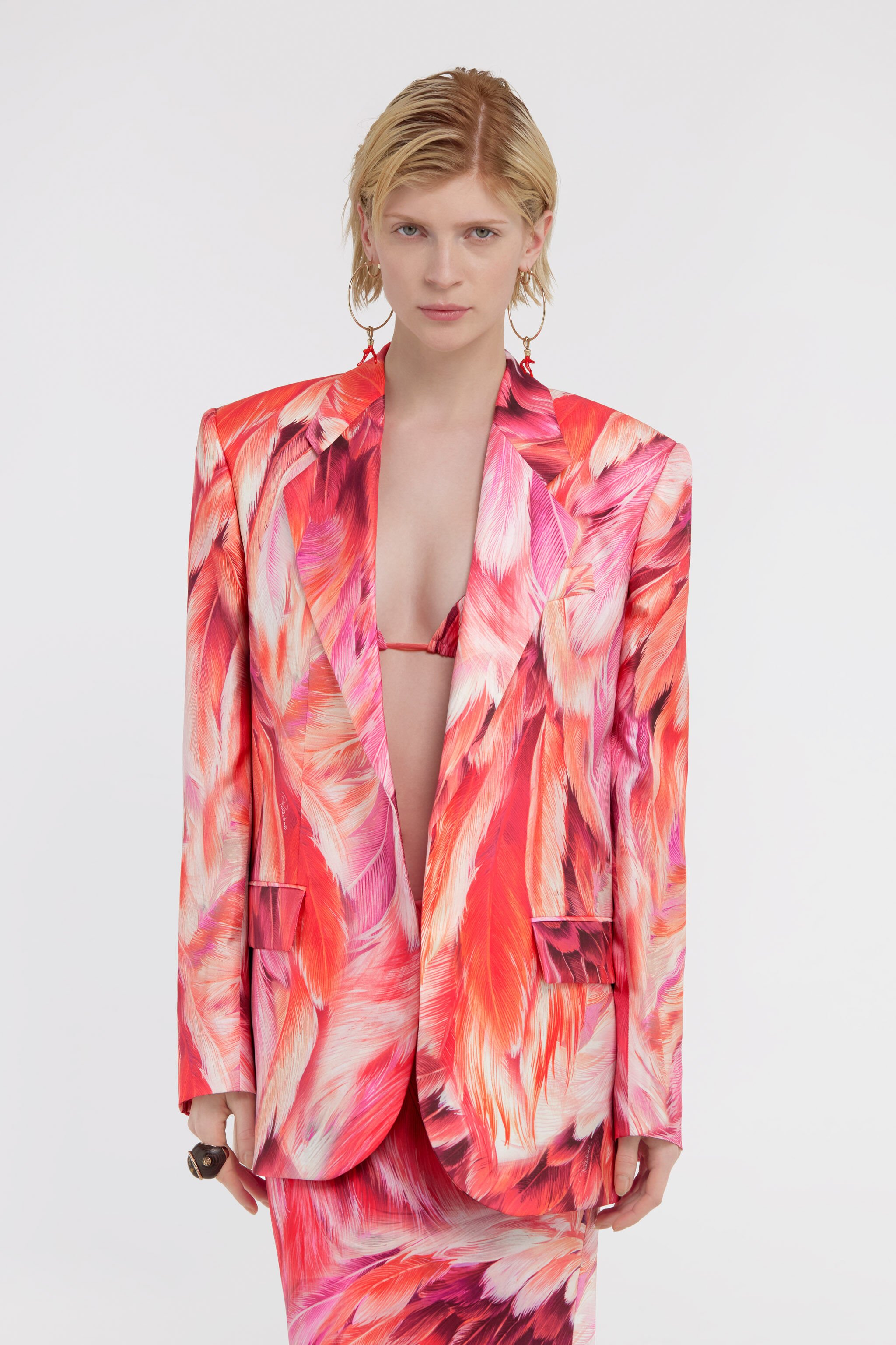 RC Plumage print blazer Fuchsia SWT402-4QL71