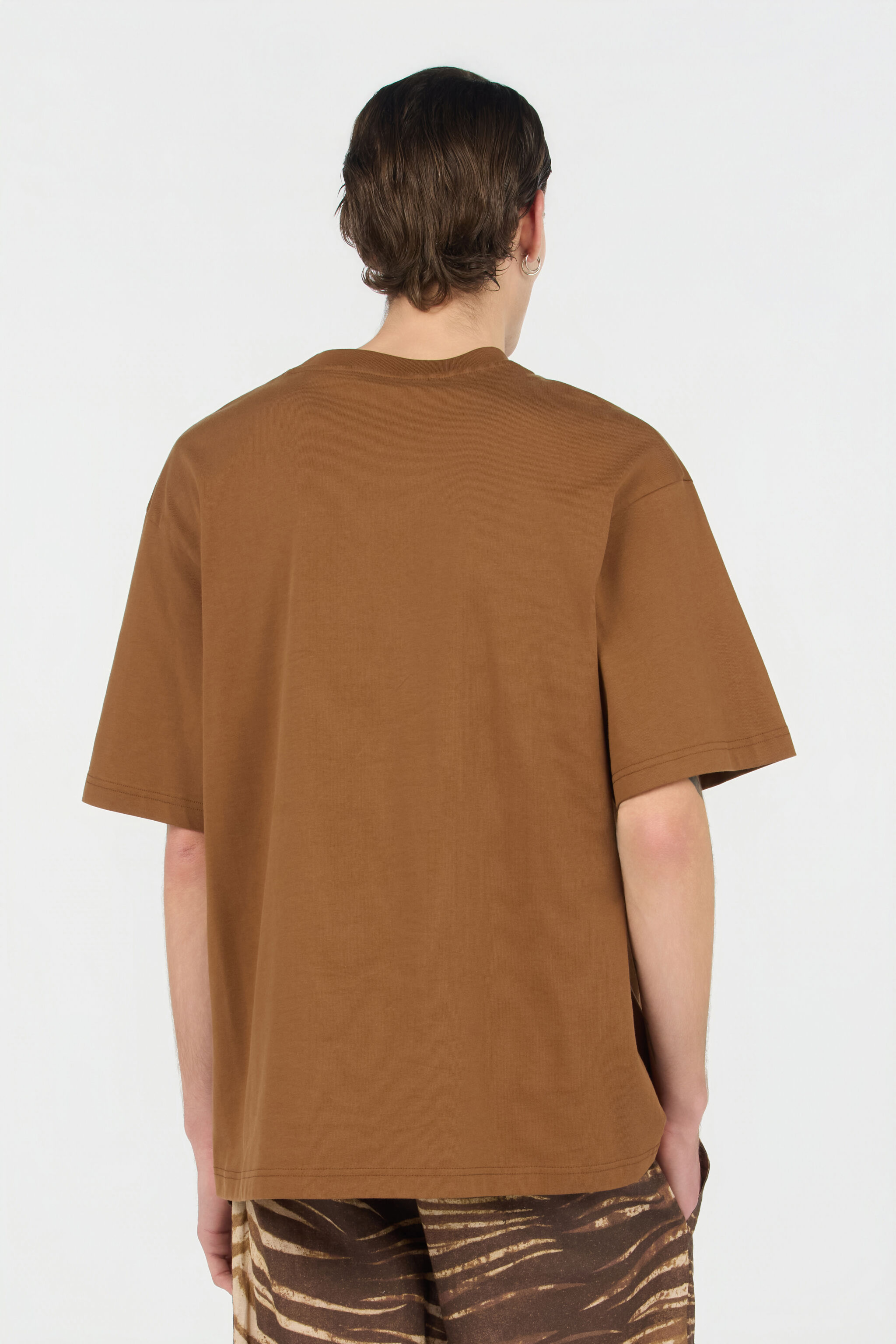 JC Brown T-Shirt With Embroidered Persian Tarot Detail BISON WFT093-WF123