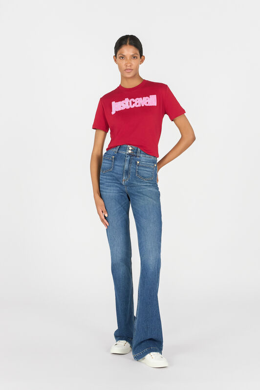 JC Woman Cotton T-Shirt Rouge RKT864-RK370